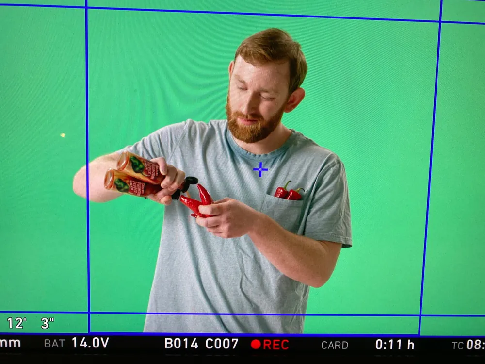 Green screen tabletop product shot